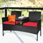 Wicker Patio Conversation Furniture Set  Outdoor Furniture Set With Removable   