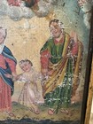 Antique Mexican Retablo Religious Painting On Tin  19th Century