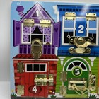 Melissa   Doug Locks And Latches Wooden Activity Board 6 Doors Hand Crafted