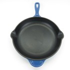 Le Creuset 9  Enamel Double Spout Cast Iron Skillet  23 Blue