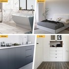 Extra Large Bathroom Rug Set 3pc Taupe Chenille Non-slip Soft Absorbent Bath Mat