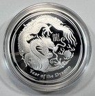 Milk Spot 2012 Australia Perth Lunar Sii Dragon 1 Oz Proof Silver Coin Ogp coa