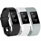 3 Pack Replacement Wristband For Fitbit Charge 2 Band Silicone Fitness Large