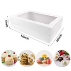 Mumululu 12 Pcs 14x10x4 Inch White Cake Boxes With Window For Bakery Cupcakes