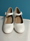 New 60s Style Baby Doll White Block Heel Mary Jane Shoes Buckle Strap Retro Mod
