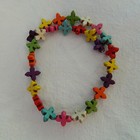 Howlite Greek Cross Beads - Multi-color - 14x14x5mm  a485