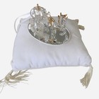 Cinderella   s    carriage Ring Bearer Pillow White Tasseled Spun Glass Gilt Trim