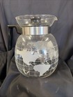 Vintage Nestle Nescafe  Coffee Set World Map Globe 1970   s Etched Glass