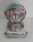Vintage Florida Beach W  Flamingo Metal Flip Mechanical Desk Perpetual Calendar 