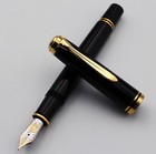  new Unused  Pelikan Fountain Pen 18c 750 Souveran M800 Brack F Nib W box