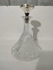 Vintage Etched Flower Decanter With Sterling Silver Top Is Coated In Silver   