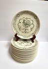 Vintage Scio Provincial  Rooster Weather Vane  16 Dinner Plates