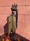 Large African Senufo Horn Bill Bird-carved Wooden Tribal Prosperity fertility -