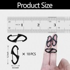 18pc Mini Carabiner Clips Gunmetal Silver Double Sided Spring Key Zipper Clips