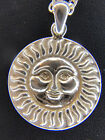Vintage  925 Sterling Silver Smiling Sun Face Good Luck Necklace Sigma Verified