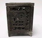 Pre-patent 1890s Antique Je Stevens Cast Iron Still Coin Safe Bank Pat 1886