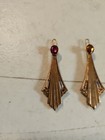 Vintage Art Deco Purple Stone Hair Clip Barrettes  2 5   Matching Pair