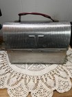 Vintage Thermos Brand Metal Dome Top V Victory Lunch Box Aluminum 