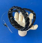 Nwt Polo Ralph Lauren Black Double Wrap Braided Leather Wrist Strap Bracelet