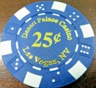 Desert Palace Casino Las Vegas Nevada 25 Cent  Gaming Poker Chip Token 