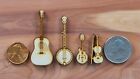 Miniature Musical Instruments Banjo  Guitar  Mandolin  Fiddle  Set Of 4