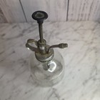 Vintage Clear Glass Plant Mister Bottle Metal Spray Pump Handle Taiwan