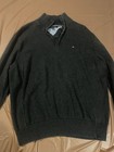 Tommy Hilfiger Men s 1 4 Zip Mock Neck Knit Cotton Sweater Gray L g