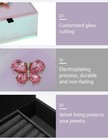 Handcraft Glass Jewelry Box For Women  Vibrant Gradient Pink Large  Pink