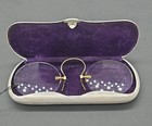 Pince Nez Spectacles Glasses   Clamshell Case Silver Tin Aluminum 1880-1920