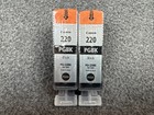 2pk Genuine Canon Oem 220 Black Ink Cartridges Pgi-220 Pgbk Two Pack