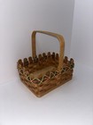 Primitive Vintage Hand Woven Oak Slat Sm Gathering Basket Berry
