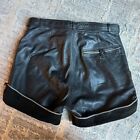1970 s Vintage Black Leather Suede German Lederhosen Shorts High Waisted Unisex