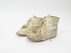 Antique Leather Hand Crafted Baby Shoes White Leather 