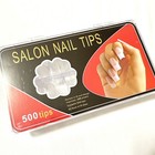 Square Nails Tips 500 Pcs False Acrylic Fingernails Full Cover French Artificial