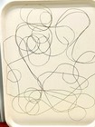 Set Of 4 Vtg Mid Century White W  Gold Spaghetti String Serving Trays - Le Beau 