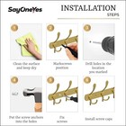 2pcs  Gold Heavy Duty Coat Rack Wall Mounted 5 Tri Hooks For Hanging Towel