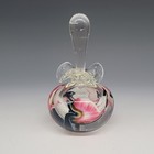 Vintage Lotton Studio Art Glass Perfume Bottle Signed J Heer Floral 1999 Read