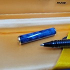 Vintage Waterman Laureat Blue Grey Marble Gold Trim Ball Point Pen 