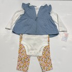 Carter s Just One You Baby Girls  Quilted Vest Top   Bottom Set - Blue Floral 9m