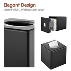 Modern Square Facial Storage Tissue Box Cover - Matte Black - Modern Design