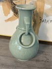 Vintage Chinese Celadon Glaze Ring Handle Vase - 13    Tall - Chinese Ceramics