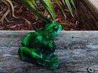 Frog Green  big Old Bull Frog   Flower Bed Frog Out Side Garden  Figurine Statue