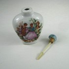 Vintage Porcelain Snuff Bottle Scenic Chinese Courting Couple