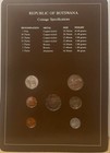 Botswana Coins Set Of 7 With Postmark Stamps  Coin Sets Of All Nations