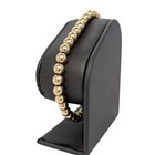 Italian 18k Yellow Gold Over 6mm Beaded Stunning Ball 7 5 bracelet Lobster Clasp