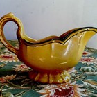 Vintage Metlox Poppytrail La Mancha Gravy Boat Golden Mustard Yellow  Black Trim