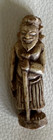Vintage antique Hand Carved Asian Figurine Old  Man  2 5    Tall