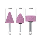 Abrasive Stone Points Set Chrome Corundum Grinding Wheel W 1 4-inch Shank 3 Pcs