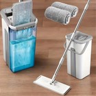 Mop And Bucket Set With Auto Pump  3-zone Separate Dirty And Clean Water  Flat