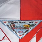 Boy Scouts Neckerchief Red white W  Achewon Nimat Lodge 282 Sf Bay Patch